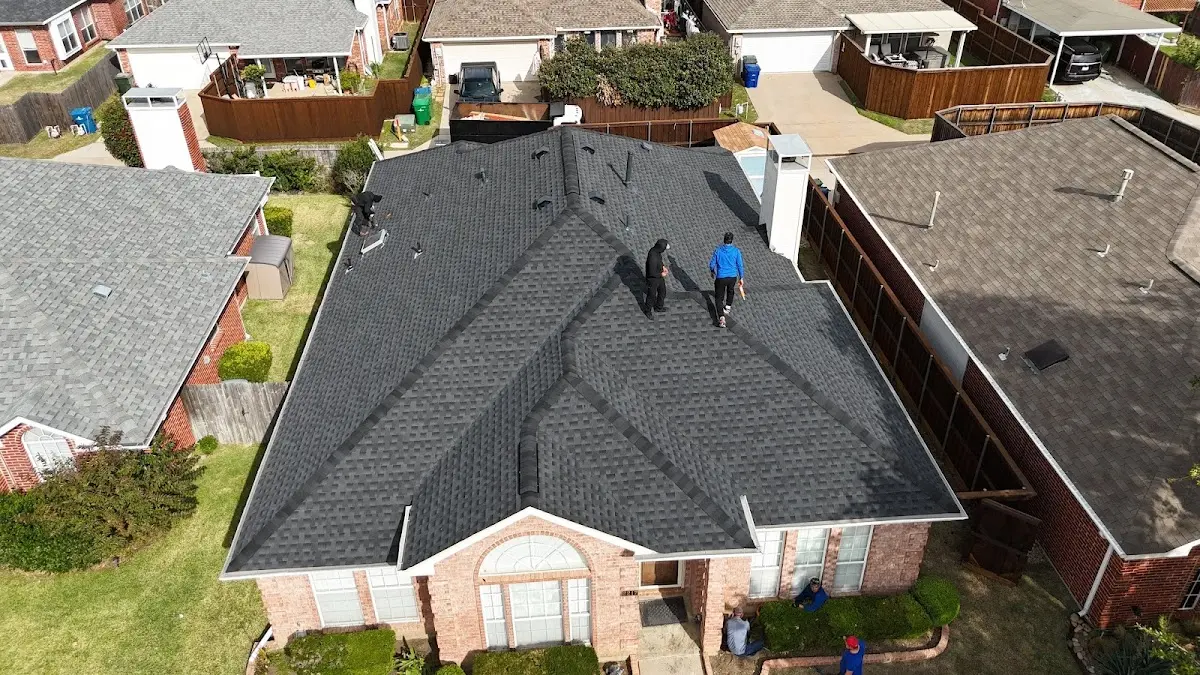 Slate & Tile Roof Repair work in progress on a Minooka property